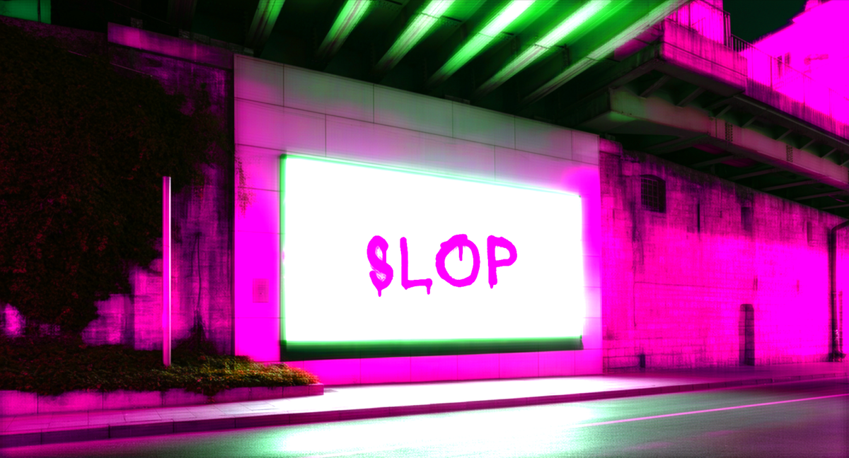 A decorative image with the word "slop" on it